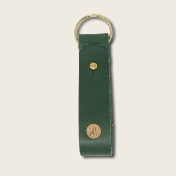 Porte clé vert en cuir Made in France Damien Béal
