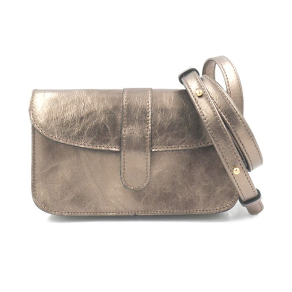 Mini sac à main en cuir couleur bronze Fabrication Française L'Amoureuse