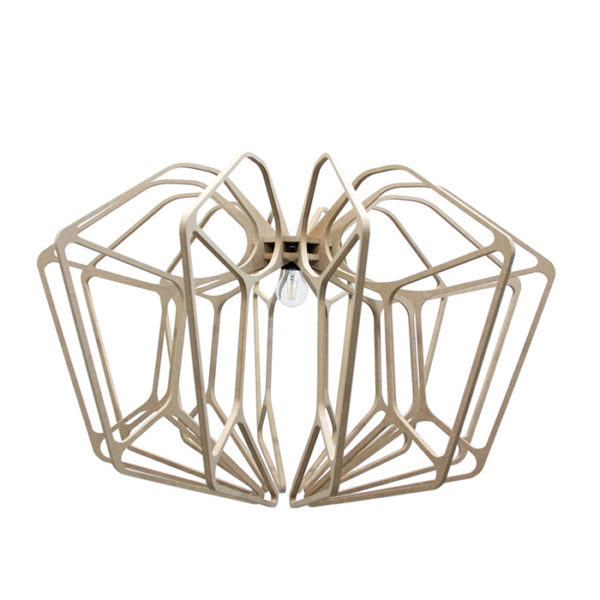 Luminaire suspension Diamond design bois Made in France Riff