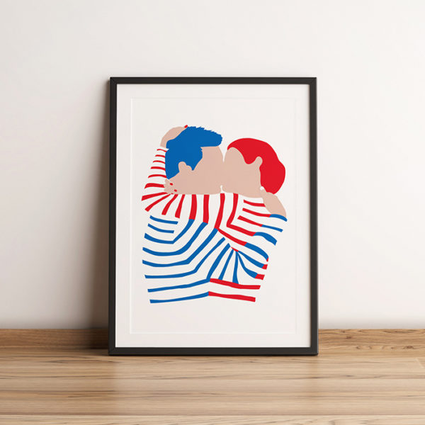 Affiche Poster French Kiss par Didouch Made in France