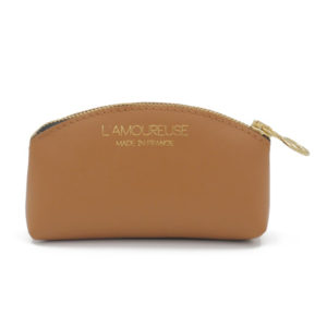 Porte monnaie femme Purse en cuir camel L'Amoureuse Made in France