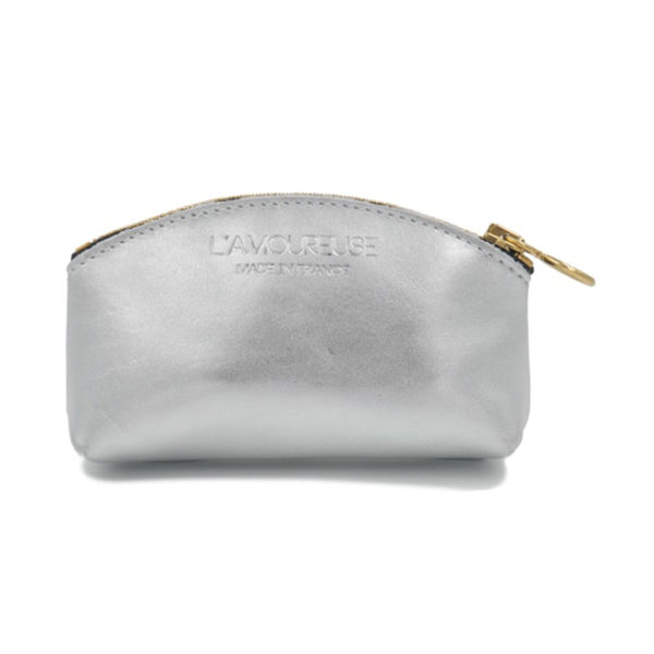 Porte monnaie femme Purse en cuir argent L'Amoureuse Made in France