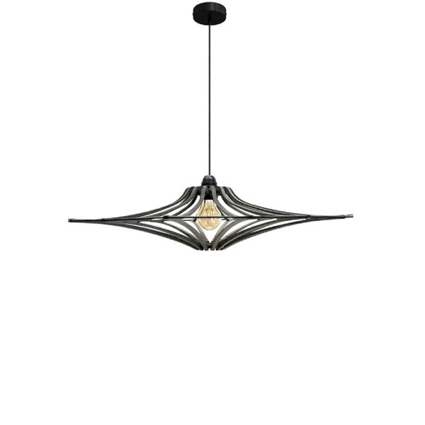 Luminaire suspension Singing Black design bois Made in France Riff